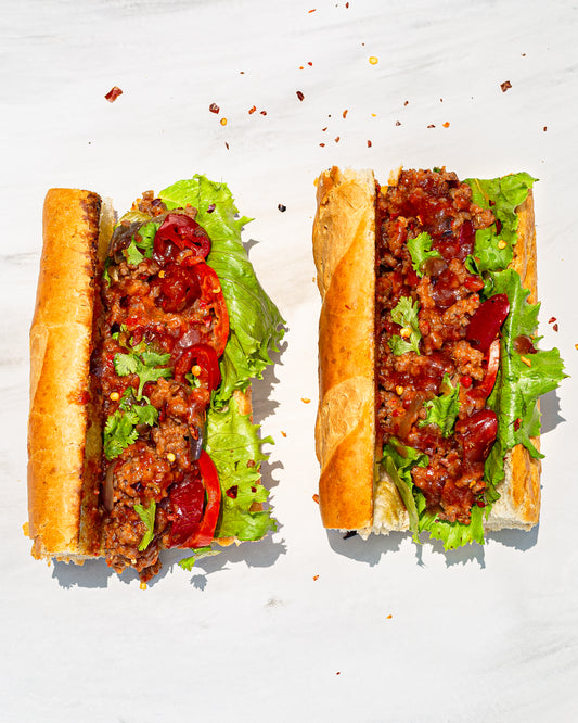 Mince beef baguette